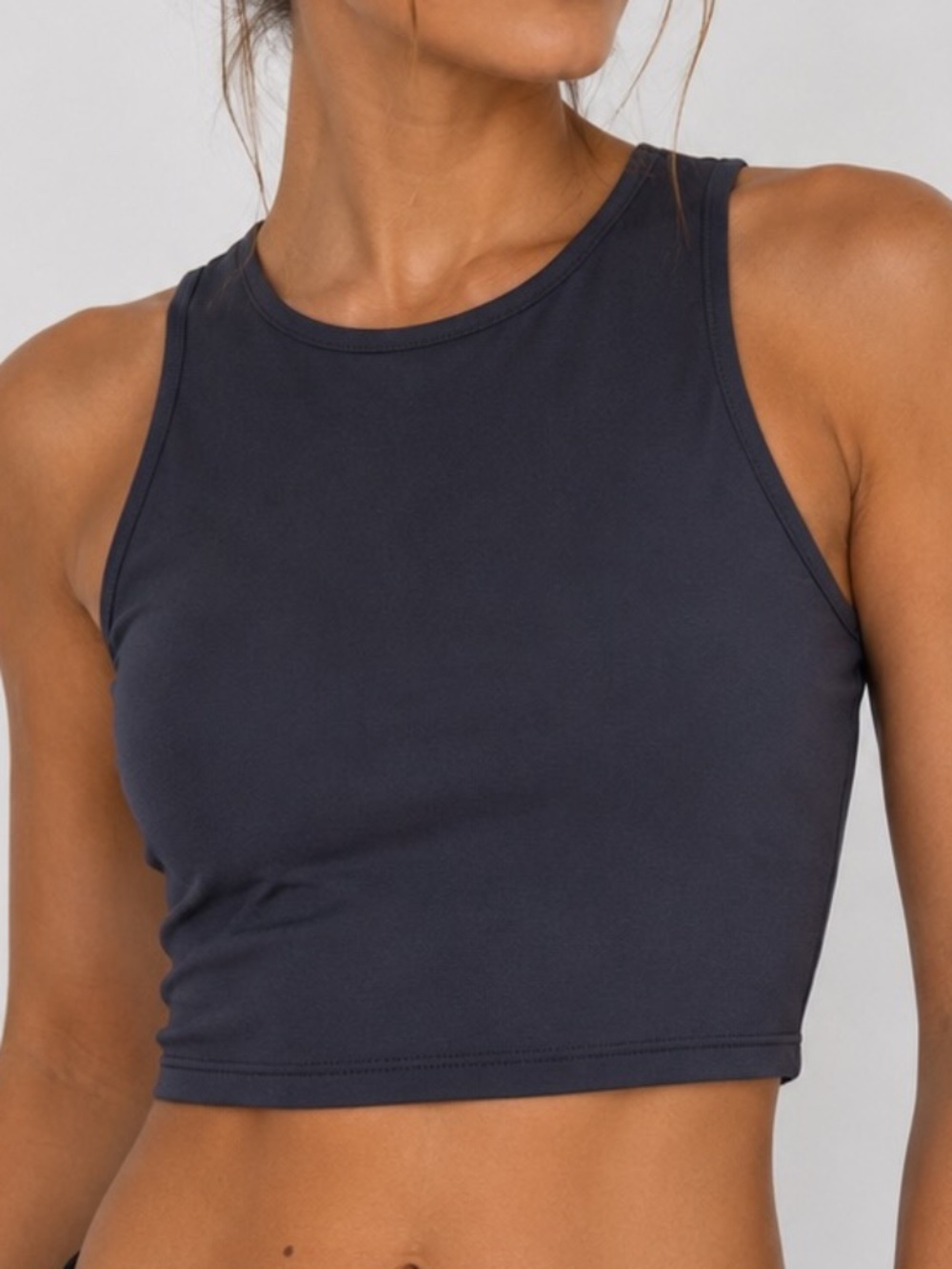 Refuge Crop Top Womens Size Small Gray Stretch Goth Y2K Athlesiure Capsule